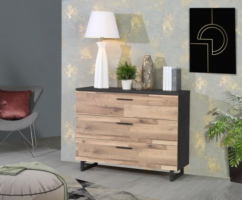 Meble Forte JAKOBINA SRBK211-C794 Komoda Dąb klepkowy /Dąb czarny Meble Forte JAKOBINA SRBK211-C794 Komoda Dąb klepkowy /Dąb czarny