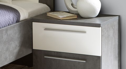 Meble Forte JULIETTA JLTK022-C286 Szafka nocna, Szary/Biały Meble Forte JULIETTA JLTK022-C286 Szafka nocna, Szary/Biały