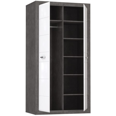 Meble Forte LENNOX NEW ENXS821-C275 Szafa ubraniowa Biały/Szary Meble Forte LENNOX NEW ENXS821-C275 Szafa ubraniowa Biały/Szary