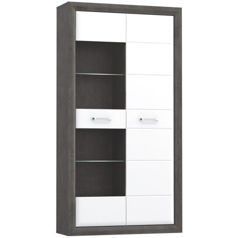 Meble Forte LENNOX NEW ENXV721L-C275 Witryna L Biały/Szary Meble Forte LENNOX NEW ENXV721L-C275 Witryna L Biały/Szary