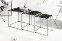 Invicta Interior INVICTA zestaw stolików ELEMENTS 3 czarne szkło - imitacja marmuru Invicta Interior INVICTA zestaw stolików ELEMENTS 3 czarne szkło - imitacja marmuru