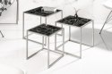 Invicta Interior INVICTA zestaw stolików ELEMENTS 3 czarne szkło - imitacja marmuru Invicta Interior INVICTA zestaw stolików ELEMENTS 3 czarne szkło - imitacja marmuru