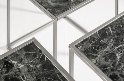 Invicta Interior INVICTA zestaw stolików ELEMENTS 3 czarne szkło - imitacja marmuru Invicta Interior INVICTA zestaw stolików ELEMENTS 3 czarne szkło - imitacja marmuru