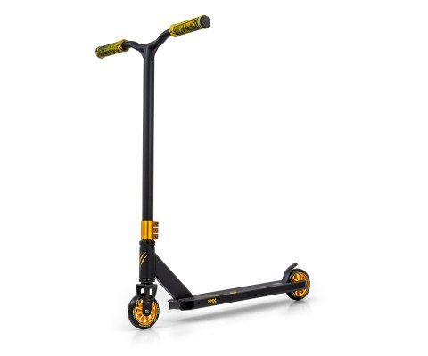 MMX Hulajnoga wyczynowa Scooter Jeździk MMX Raptor Gold Złota stal aluminium łożyskowane koła z hamulcem MMX Hulajnoga wyczynowa Scooter Jeździk MMX Raptor Gold Złota stal aluminium łożyskowane koła z hamulcem