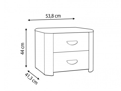 Meble Forte HEY HEYK021-C230 Szafka nocna Szary/Biały Meble Forte HEY HEYK021-C230 Szafka nocna Szary/Biały