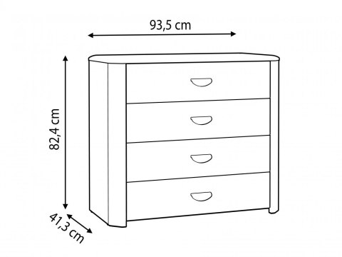 Meble Forte HEY HEYK211-C230 Komoda Szary/Biały Meble Forte HEY HEYK211-C230 Komoda Szary/Biały