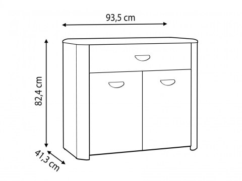 Meble Forte HEY HEYK221-C230 Komoda młodzieżowa Szary/Biały Meble Forte HEY HEYK221-C230 Komoda młodzieżowa Szary/Biały