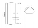 Meble Forte HEY HEYS921-C230 Szafa ubraniowa narożna Szary/Biały