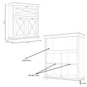 Meble Forte KASHMIR KSMK43-D43 Komoda z barkiem Pinia Biała