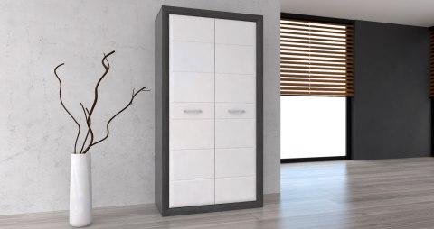 Meble Forte LENNOX NEW ENXS821-C275 Szafa ubraniowa Biały/Szary Meble Forte LENNOX NEW ENXS821-C275 Szafa ubraniowa Biały/Szary
