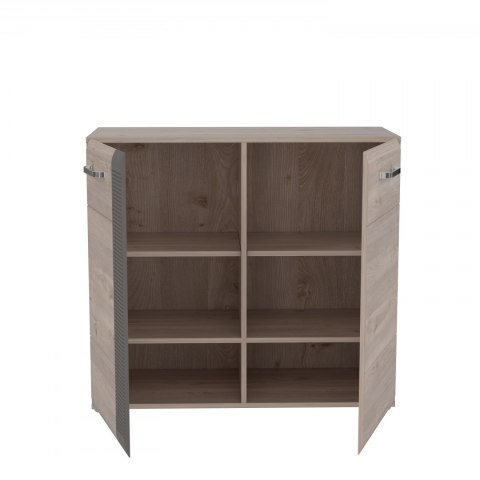 Meble Forte LOCARNO LCRK221-N92 Komoda z półkami Dąb/Szary Meble Forte LOCARNO LCRK221-N92 Komoda z półkami Dąb/Szary