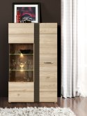 Meble Forte LOCARNO LCRV521R-N92 Witryna P z przeszkleniem Dąb/Szary Meble Forte LOCARNO LCRV521R-N92 Witryna P z przeszkleniem Dąb/Szary