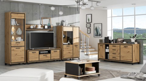 Meble Forte TRONDHEIM TDHB11-C773 Półka wisząca Dąb Artisan/Dąb czarny Meble Forte TRONDHEIM TDHB11-C773 Półka wisząca Dąb Artisan/Dąb czarny