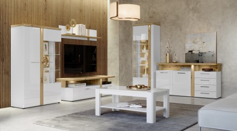 Meble Forte TULUZA TUZV811RB-C843 Witryna P Biały/Dąb Artisan Meble Forte TULUZA TUZV811RB-C843 Witryna P Biały/Dąb Artisan