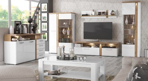Meble Forte TULUZA TUZV811RB-C843 Witryna P Biały/Dąb Artisan Meble Forte TULUZA TUZV811RB-C843 Witryna P Biały/Dąb Artisan