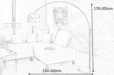 INVICTA Lampa podłogowa SLACK chromowana - 170-205 cm INVICTA Lampa podłogowa SLACK chromowana - 170-205 cm