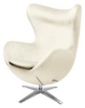 King Home Fotel obrotowy z funkcją bujania EGG SZEROKI VELVET beżowy.56 - welur, podstawa stal polerowana King Home Fotel obrotowy z funkcją bujania EGG SZEROKI VELVET beżowy.56 - welur, podstawa stal polerowana
