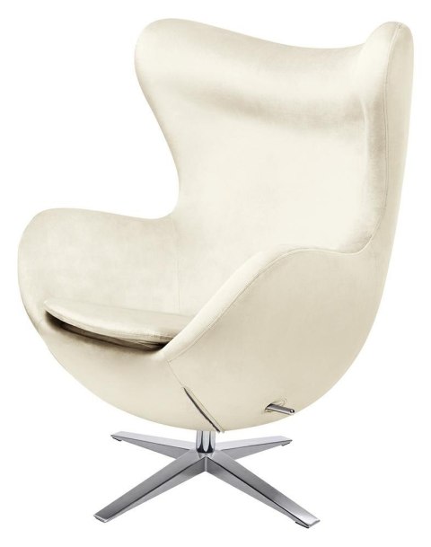 King Home Fotel obrotowy z funkcją bujania EGG SZEROKI VELVET beżowy.56 - welur, podstawa stal polerowana King Home Fotel obrotowy z funkcją bujania EGG SZEROKI VELVET beżowy.56 - welur, podstawa stal polerowana