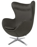 King Home Fotel EGG SZEROKI VELVET ciemny brąz.81 - welur, podstawa stal polerowana obrotowy z funkcją bujania King Home Fotel EGG SZEROKI VELVET ciemny brąz.81 - welur, podstawa stal polerowana obrotowy z funkcją bujania