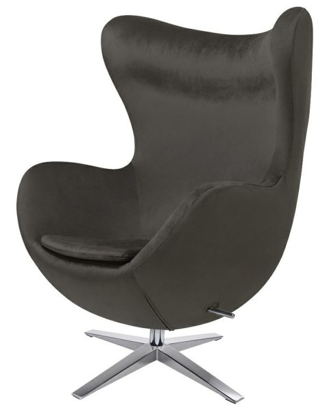 King Home Fotel EGG SZEROKI VELVET ciemny brąz.81 - welur, podstawa stal polerowana obrotowy z funkcją bujania King Home Fotel EGG SZEROKI VELVET ciemny brąz.81 - welur, podstawa stal polerowana obrotowy z funkcją bujania