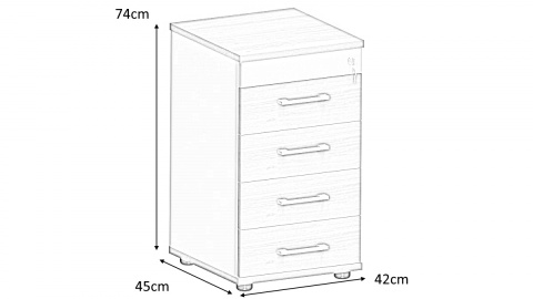 Meble Biurowe Kontenerek Komoda Silver K53 buk bawaria + szara platyna Meble Biurowe Kontenerek Komoda Silver K53 buk bawaria + szara platyna