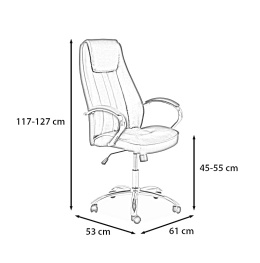 SIGNAL FOTEL OBROTOWY Q-036 CZARNY EKOSKÓRA 140 kg