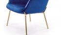 Halmar CASTEL2 fotel wypoczynkowy Granantowy/Złoty