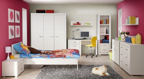 Meble Forte SNOW SNWL14-C50 Łóżko podwójne Biały mat 140x200 Meble Forte SNOW SNWL14-C50 Łóżko podwójne Biały mat 140x200