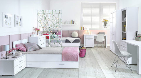 Meble Forte SNOW SNWS82-C50 Szafa ubraniowa dwudrzwiowa Biały Meble Forte SNOW SNWS82-C50 Szafa ubraniowa dwudrzwiowa Biały