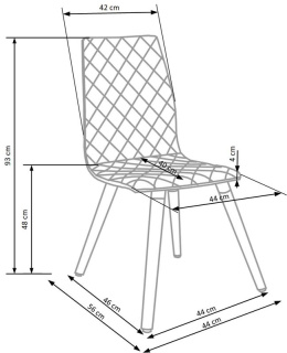 Halmar K282 krzesło do jadalni beżowe pikowane tkanina nogi drewniane