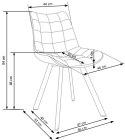 Halmar K332 krzesło nogi - czarne, siedzisko tkanina - granatowy