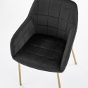 Halmar krzesło z podłokietnikami K306 Czarny/Złoty