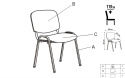 Halmar ISO krzesło chrom/C4 beżowy tkanina / metal sztaplowanie