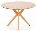 HALMAR stół NICOLAS okrągły dąb naturalny fi120cm blat MDF + okleina naturalna nogi lite drewno