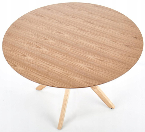 HALMAR stół NICOLAS okrągły dąb naturalny fi120cm blat MDF + okleina naturalna nogi lite drewno HALMAR stół NICOLAS okrągły dąb naturalny fi120cm blat MDF + okleina naturalna nogi lite drewno