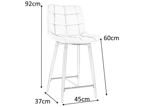 SIGNAL PÓŁHOKER KRZESŁO BAROWE CHIC H-2 TAPICERKA SZARY VELVET CZARNY STELAŻ METALOWY z podpórką na nogi do domu i do lokalu SIGNAL PÓŁHOKER KRZESŁO BAROWE CHIC H-2 TAPICERKA SZARY VELVET CZARNY STELAŻ METALOWY z podpórką na nogi do domu i do lokalu