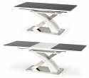 HALMAR stół rozkładany SANDOR 2 stal nierdzewna, MDF, szkło czarny 160-220x90 HALMAR stół rozkładany SANDOR 2 stal nierdzewna, MDF, szkło czarny 160-220x90