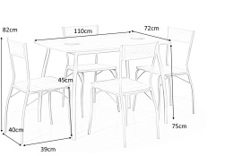 SIGNAL ZESTAW stół + krzesła MODUS DĄB SONOMA / ALUMINIUM
