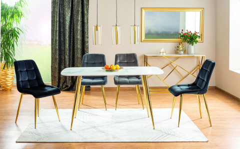 SIGNAL STÓŁ CERES MDF + SZKŁO BIAŁY EFEKT MARMURU/ZŁOTY STELAŻ METAL 140X80 SIGNAL STÓŁ CERES MDF + SZKŁO BIAŁY EFEKT MARMURU/ZŁOTY STELAŻ METAL 140X80