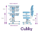 Fun Desk Cubby Lupin Blue zestaw biurko+krzesło regulowane