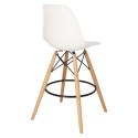D2.DESIGN Hoker Krzesło barowe P016W PP biały tworzywo PP podstawa drewniana