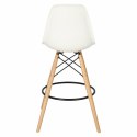 D2.DESIGN Hoker Krzesło barowe P016W PP biały tworzywo PP podstawa drewniana