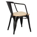 D2.DESIGN Krzesło Paris Arms Wood czarne metal lakierowany drewno sosna naturalna z podłokietnikami D2.DESIGN Krzesło Paris Arms Wood czarne metal lakierowany drewno sosna naturalna z podłokietnikami