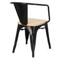 D2.DESIGN Krzesło Paris Arms Wood czarne metal lakierowany drewno sosna naturalna z podłokietnikami D2.DESIGN Krzesło Paris Arms Wood czarne metal lakierowany drewno sosna naturalna z podłokietnikami