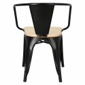 D2.DESIGN Krzesło Paris Arms Wood czarne metal lakierowany drewno sosna naturalna z podłokietnikami D2.DESIGN Krzesło Paris Arms Wood czarne metal lakierowany drewno sosna naturalna z podłokietnikami