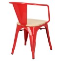 D2.DESIGN Krzesło Paris Arms Wood metalowe czerwone, drewno sosna naturalna D2.DESIGN Krzesło Paris Arms Wood metalowe czerwone, drewno sosna naturalna