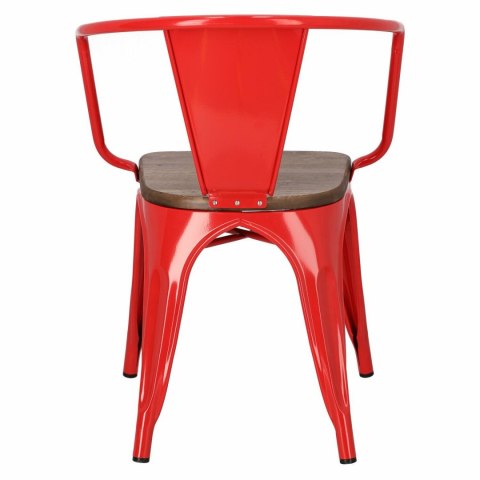 D2.DESIGN Krzesło Paris Arms Wood metalowe czerwone, drewno sosnowe kolor orzech D2.DESIGN Krzesło Paris Arms Wood metalowe czerwone, drewno sosnowe kolor orzech