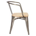 D2.DESIGN Krzesło Paris Arms Wood metal, drewno - sosna naturalna funkcjonalne i wygodne D2.DESIGN Krzesło Paris Arms Wood metal, drewno - sosna naturalna funkcjonalne i wygodne