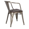 D2.DESIGN Krzesło Paris Arms Wood metal, drewno sosna szczotkowana kolor orzech D2.DESIGN Krzesło Paris Arms Wood metal, drewno sosna szczotkowana kolor orzech