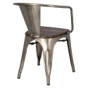 D2.DESIGN Krzesło Paris Arms Wood metal, drewno sosna szczotkowana kolor orzech D2.DESIGN Krzesło Paris Arms Wood metal, drewno sosna szczotkowana kolor orzech